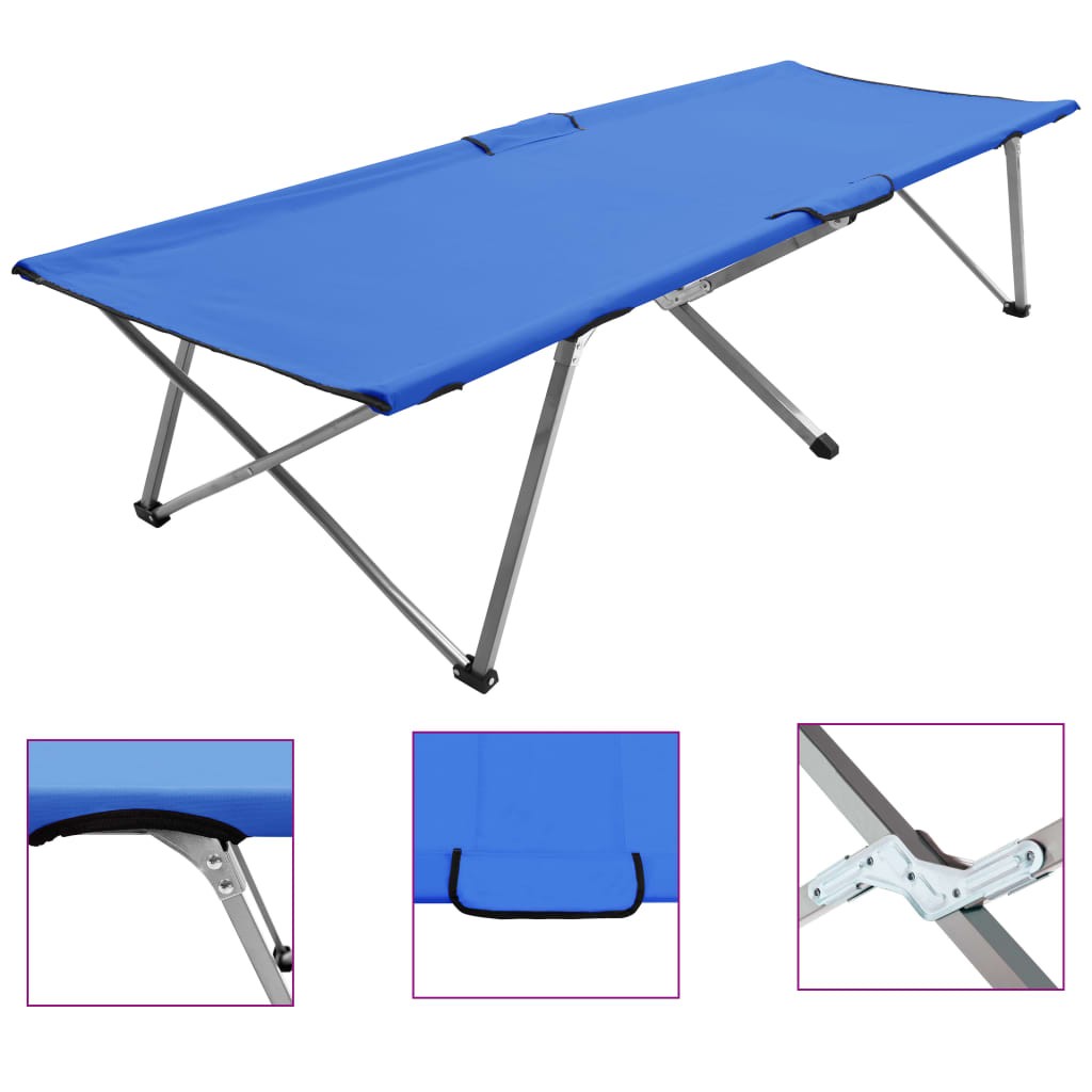 Camping Bed 206x75x45 cm XXL Blue